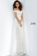 Jovani 62489 Off the Shoulder Lace Prom Dress
