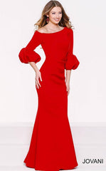Jovani 39739 Long Formal Pleated Trumpet Dress