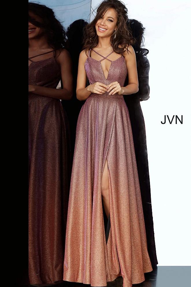 Jovani 4327 Long Metallic Prom Dress