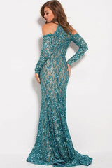 Jovani Long Sleeve Cold-Shoulder Long Gown Sale