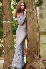 Jovani Long Sleeve Cold-Shoulder Long Gown Sale