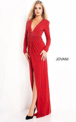 Jovani 3058 Prom Formal Long Sleeve Beaded Dress