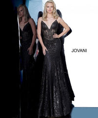 Jovani 3675 Prom Long Spaghetti Straps Mermaid Gown
