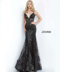 Jovani 3675 Prom Long Spaghetti Straps Mermaid Gown
