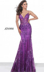 Jovani 3675 Prom Long Spaghetti Straps Mermaid Gown