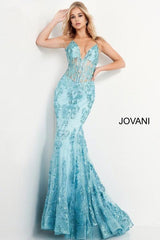 Jovani 3675 Prom Long Spaghetti Straps Mermaid Gown