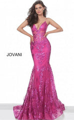 Jovani 3675 Prom Long Spaghetti Straps Mermaid Gown