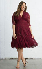 Kiyonna Short Lace Dress Long Sleeve