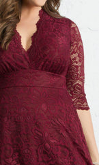 Kiyonna Short Lace Dress Long Sleeve