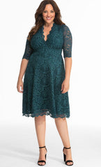 Kiyonna Short Lace Dress Long Sleeve