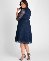 Kiyonna Short Lace Dress Long Sleeve