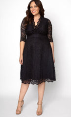Kiyonna Short Lace Dress Long Sleeve