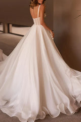 A line Sweetheart Hall casual wedding dress with beaded minimalist bride dress Sexy