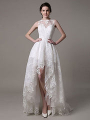 Exclusive Lace High-Low Wedding Gown Aline