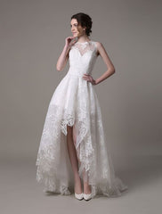 Exclusive Lace High-Low Wedding Gown Aline