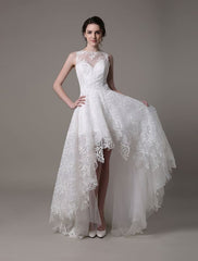 Exclusive Lace High-Low Wedding Gown Aline
