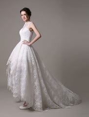 Exclusive Lace High-Low Wedding Gown Aline