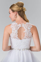 Lace Illusion Top A Line Short Graduation Dress Cocktail