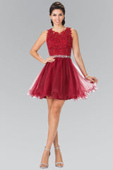 Lace Illusion Top A Line Short Graduation Dress Cocktail