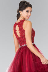 Lace Illusion Top A Line Short Graduation Dress Cocktail