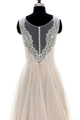 Lace Tulle A-line Floor Length Wedding Dress