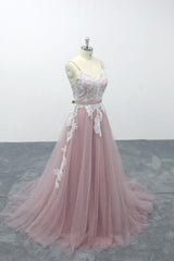 Lace Tulle Spaghetti Strap A-line Wedding Dress