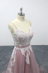 Lace Tulle Spaghetti Strap A-line Wedding Dress