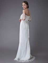 Lace Wedding Dresses Boho Off Shoulder Bridal Dress Summer Beach Wedding Gowns Exclusive