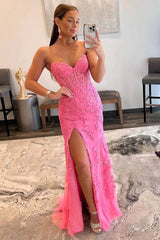 2024 Long Corset Yellow Prom Dresses Mermaid Sweetheart with Appliques
