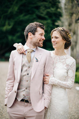 Long Sleeves Boho Beach Wedding Dresses Jewel Lace Bridal Wears