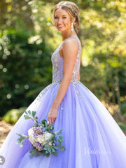 Lavender Beaded Prom Dresses 2024 V-Neck Formal Gown FD3319