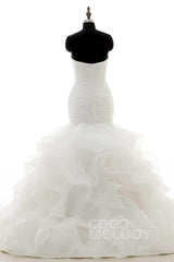 Trumpet-Mermaid Court Train Organza Wedding Dress LD3817