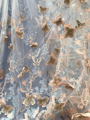 Light Blue Boho Prom Dresses with Butterfly Appliques FD1637