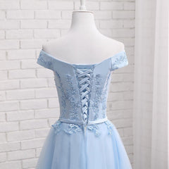 Robe de fête en tulle bleu clair, robes à retour bleu