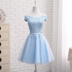 Robe de fête en tulle bleu clair, robes à retour bleu