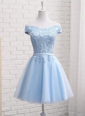 Robe de fête en tulle bleu clair, robes à retour bleu