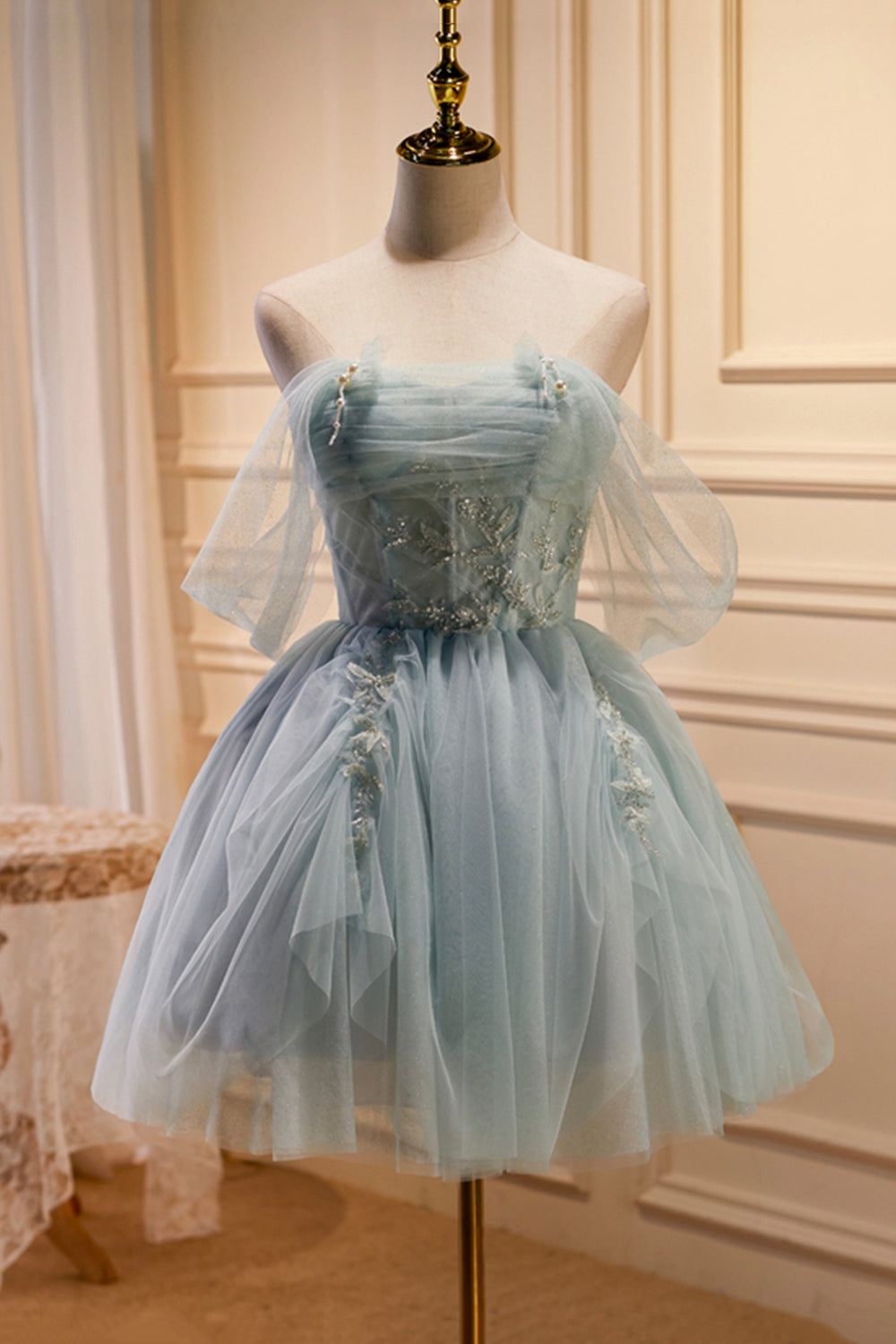 Robe de fête en tulle vert vert vert vert, robe de retour verte