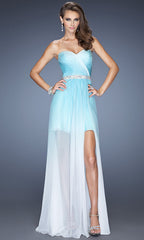 Strapless Ombre High-Low Prom Dress by La Femme