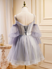 Robes de bal courtes en dentelle en tulle en tulle