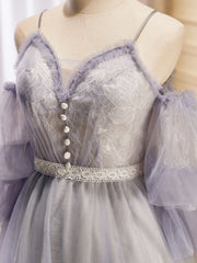 Robes de bal courtes en dentelle en tulle en tulle