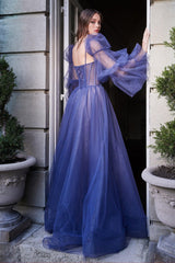 Cinderella Divine B709 Long A Line Long Sleeve Prom Dress