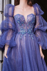 Cinderella Divine B709 Long A Line Long Sleeve Prom Dress