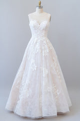 Lange a-line sweetheart Appliques Lace tule trouwjurk