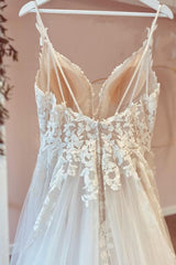 Lange A-Line Tule Sweetheart Appliques Lace Wedding Jurk