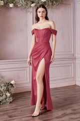 Cinderella Divine CD7484 Long Corset Formal Prom Dress