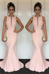 Evening Dress Pink Mermaid Wedding Guest Dress Sleeveless