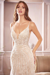 Cinderella Divine S401 Long Formal Mermaid Style Wedding Gown