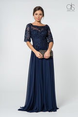 Long Formal Mother of the Bride Chiffon Dress