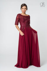 Long Formal Mother of the Bride Chiffon Dress