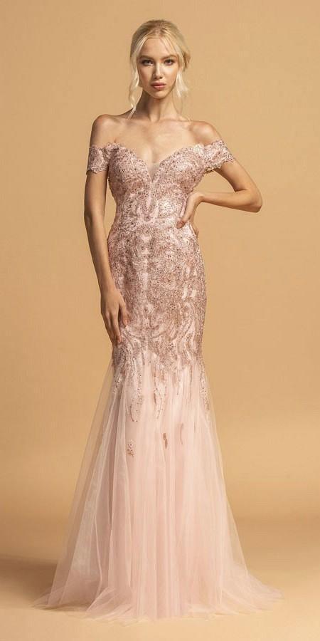 Long Formal Off Shoulder Mermaid Evening Prom Dress Sale